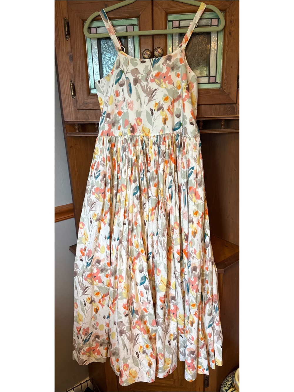 Sweet Magnolias 100% cotton floral boHo garden floral cottagecore" maxi dress S